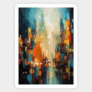 Colorful Cityscape Abstract Art Sticker